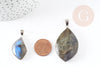 Labradorite pendant mixed shape silver brass, silver support, stone pendant, natural labradorite, 28-55mm, X1 G2013