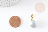 Gold faceted aquamarine drop pendant, stone jewelry, natural stone aquamarine pendant, stone jewelry, 19-21mm, X1 G5036