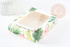 Tropical pattern cardboard pouch, paper gift pouch, gift bag, wedding bag, scrapbooking, 14.6x10.5cm, X1 G3168