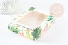 Pochette carton motif tropical, pochette cadeau papier,sachet cadeau,sachet mariage,scrapbooking,14.6x10.5cm, X1 G3168