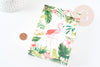 Pochette carton motif tropical, pochette cadeau papier,sachet cadeau,sachet mariage,scrapbooking,14.6x10.5cm, X1 G3168