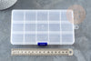 Caja de almacenamiento de cuentas de plástico rectangular, almacenamiento de joyas, caja de plástico, almacenamiento de cuentas, longitud 17 cm, X1 G1350