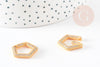 Hexagon flap clasp 16k gold-plated brass with white zircon 19.5mm, quality clasp, golden clasp, padlock clasp, 21mm, X1 G6686