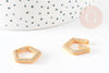 Hexagon flap clasp in 16k gold-plated brass with white zircon 19.5mm, quality clasp, golden clasp, padlock clasp, unit, 21mm G6686