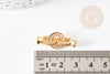 Clip-on clasp with golden brass and rhinestone rings, large quality clasp, golden clasp, luxury clasp, 27mm, X1 G2943