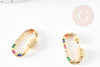 18k gold brass screw clasp with colorful rhinestones, large quality clasp, gold clasp, Padlock clasp, 23.5mm, X1 G3008