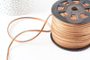 brown suede cord, jewelry cord, glitter cord, leather cord, 4mm, X 1 meter G0090