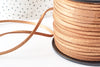 brown suede cord, jewelry cord, glitter cord, leather cord, 4mm, X 1 meter G0090