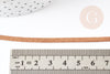 cordón de gamuza marrón, cordón de joyería, cordón de brillo, cordón de cuero, 4 mm, X 1 metro G0090