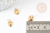 Golden brass heart pendant, nickel-free pendant, jewelry creation, golden heart, golden brass pendant, 10mm, X5 G1047