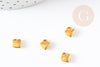 Perle coeur zamac doré,fournitures créatives, sans nickel,creation bijoux,perle géométrique,8mm, X10G5314