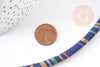 Multicolored blue ethnic cord 7mm, cord for African-inspired jewelry, X 1 meter G9112