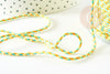 Yellow green turquoise braided cord 2mm, cord for jewelry, multicolor scrapbooking cord, X 1 meter G9122