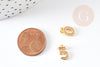 Gold brass number pendant white zircon 11mm, zircon number pendant, lucky number, X1 G3640