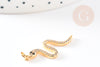 Breloque serpent laiton doré 18k cristal,sans nickel,cadeau anniversaire,pendentif animal zircon,29.5mm, X1 G2661