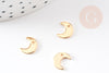 18k golden brass moon pendant, moon pearl, jewelry creation, Moon pendant, Golden pendant, moon pendant, 9mm, X2 G0863