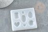Mold for making precious stone resin pendant buckle 70x78mm, silicone mold making jewelry inclusion resin,X1 G4580