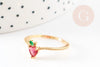 Anillo fruta fresa en latón bañado en oro circonitas 16K, creación de joyas, anillo de mujer, regalo de cumpleaños, X1 G9156