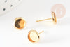 Stud ear studs cabochon support 6mm 304 stainless steel 18K gold, pierced earring support X10 G9224