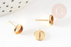 Stud ear studs cabochon support 6mm 304 stainless steel 18K gold, pierced earring support X10 G9224