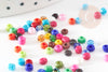 Small multicolored seed beads, multicolored metallic beads, 2.5mm x 3mm, X 5gr G0774