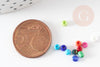 Petite Perles rocaille multicolore, perles métallisées multicolores,2.5mm x 3mm, X 5gr G0774