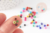 Petite Perles rocaille multicolore, perles métallisées multicolores,2.5mm x 3mm, X 5gr G0774