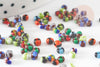 Petites Perles rocaille rayées multicolores, perle rocaille multicolore,perle multicolore,2.5mm x 3mm, X 10gr G1627