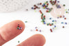 Petites Perles rocaille rayées multicolores, perle rocaille multicolore,perle multicolore,2.5mm x 3mm, X 10gr G1627