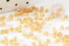 Pequeñas cuentas de semillas doradas, cuentas de semillas, cuentas de vidrio, cuentas de semillas doradas, cuentas, oro transparente, cuentas, 2,5 mm, X 10gr G1022