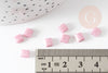 Cuentas de semillas cuadradas, vidrio rectangular rosa nacarado, creación de pulsera de cuentas cuadradas, cuenta de tila, 4,5 mm, 2 agujeros, 50 (4,8 GR) G7750