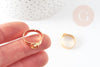 Adjustable ring for 6mm cabochon in stainless gold steel, a customizable ring support, 17-18mm, X2 or X5 or X10 G8827