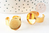 Anillo ajustable para cabujón de 14 mm, creación de joyas, anillo de latón dorado, joyería vintage, creación de anillos, 18 mm, X2 G1453