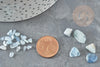 Raw natural aquamarine sand rolled, blue aquamarine, natural stone, lithotherapy, aquamarine chips, Bag 20 grams, 5-22mm-G398