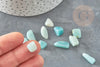 Raw natural blue green amazonite sand rolled 5~25mm /2~8mm, lithotherapy, jesmonite, X 20gr G0249