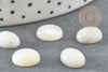 Cabochon ovale nacre blanche,cabochon nacre,cabochon coquillage, nacre naturelle,10x8mm, X1 G0372