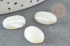 Natural white mother-of-pearl oval cabochon, shell cabochon, natural mother-of-pearl, 14x10mm, X1 G0589