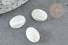 Cabochon ovale nacre blanche naturelle, cabochon coquillage, nacre naturelle,14x10mm, X1 G0589
