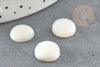 Round white mother-of-pearl cabochon, natural mother-of-pearl shell cabochon, 12mm, X1 G1739