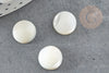 Round white mother-of-pearl cabochon, natural mother-of-pearl shell cabochon, 12mm, X1 G1739