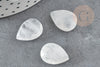 Cabujón gota de cuarzo facetado 18 mm, cabujón gota, cabujón de cristal de roca, cuarzo natural, X1 G5398