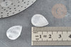 Faceted quartz drop cabochon 18mm, drop cabochon, rock crystal cabochon, natural quartz, X1 G5398