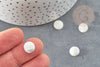 Round white mother-of-pearl cabochon, shell cabochon, natural shell cabochon, mother-of-pearl 10mm, X1 G2751