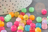 Perle rondelle en plastique translucide multicolore 9mm , perle phosphorescente, couleurs mélangées, X50 (12.9G) G9307
