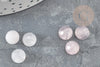 Cabochon rond quartz rose à facettes 7.5mm, création bijoux pierre naturelle,quartz rose naturel,pierre naturelle, X1 G9375