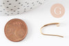 Support boucle crochet acier inoxydable 304 doré 18.5mm,oreilles percées, boucle dorées sans nickel résistantes à l'eau, X2 G9343