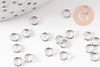 Round silver stainless steel rings 4mm, steel supplies, nickel-free open rings, X5g G9319
