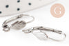 Sleeper loop support stainless steel 304 platinum shell 19mm, pierced ears, nickel-free water-resistant loops, X10 G9369
