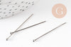 Nail rod ball head 304 stainless steel platinum 30mm, silver stainless steel primer, X20 G9322