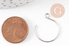 Round hook loop support 304 platinum stainless steel 22mm, pierced ears, nickel-free silver, water resistant, X10 G9325
